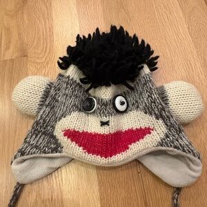 DeLux Kids' Monkey Wool Knit Hat - Black, Gray, Red / One Size